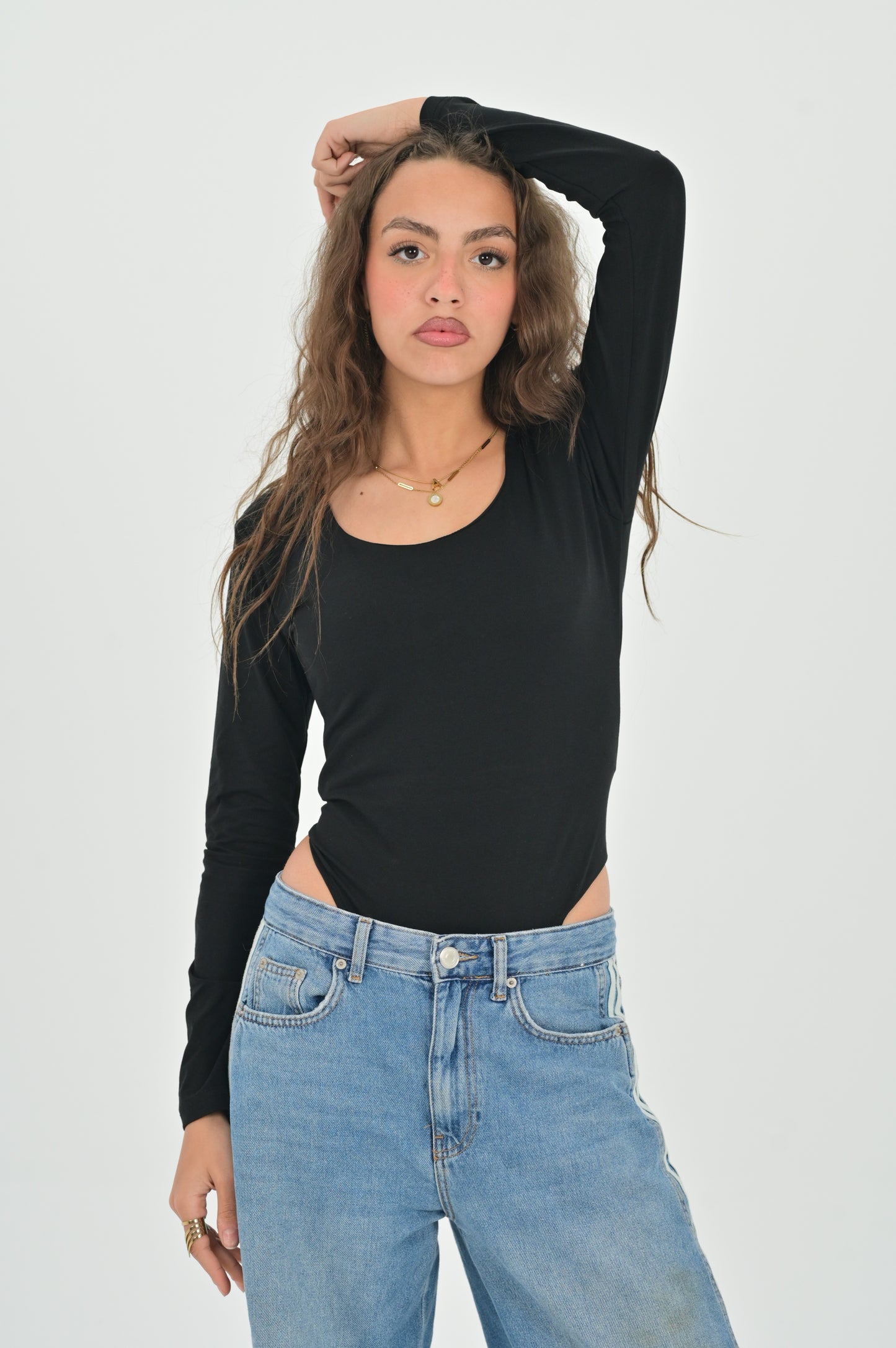 WIDE NECK LONG SLEEVE BODYSUIT