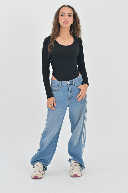 WIDE NECK LONG SLEEVE BODYSUIT
