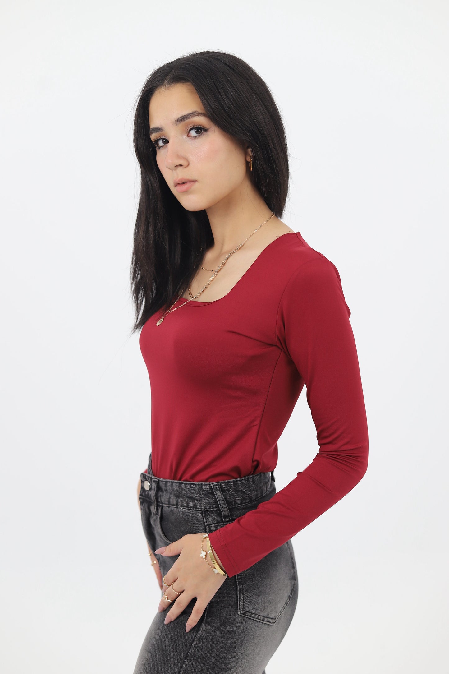 SQUARE NECK LONG SLEEVE